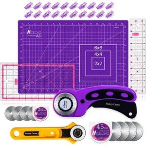Rotary Cutter Set,Nicecho Sewing Quilting Supplies,45mm & 28 mm Fabric Cutters